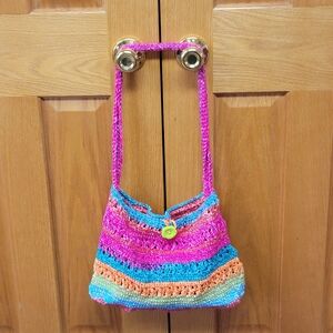 Vibrant Multicolor Crochet Shoulder Bag
